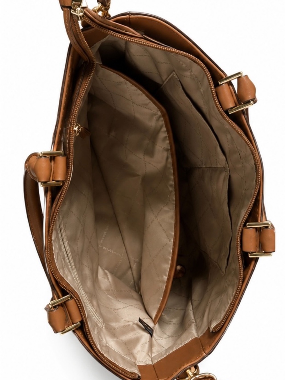 Michael Kors Cognac Leather Satchel with Detachable Crossbody Strap - Picture 2 of 2